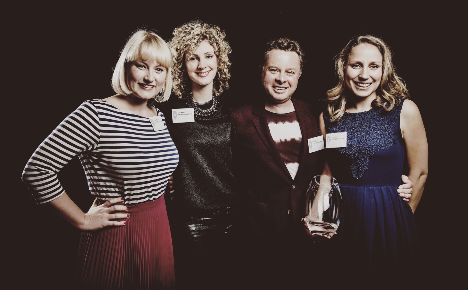 From left to right: Sophie Rae, Lisa Kelly, Matt Bielby and Laura Rowe from Crumbs magazine (winner of the Food Magazine or Section of the Year Award (Sponsored by Tenderstem®))